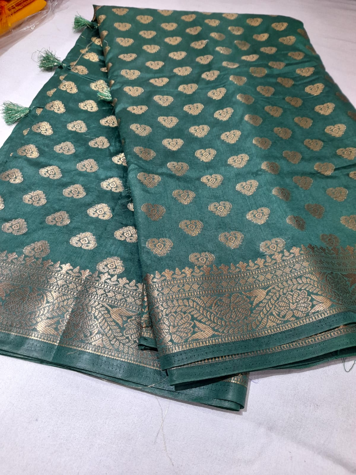 Royal Emerald Zari-Brocade Art-Silk Saree