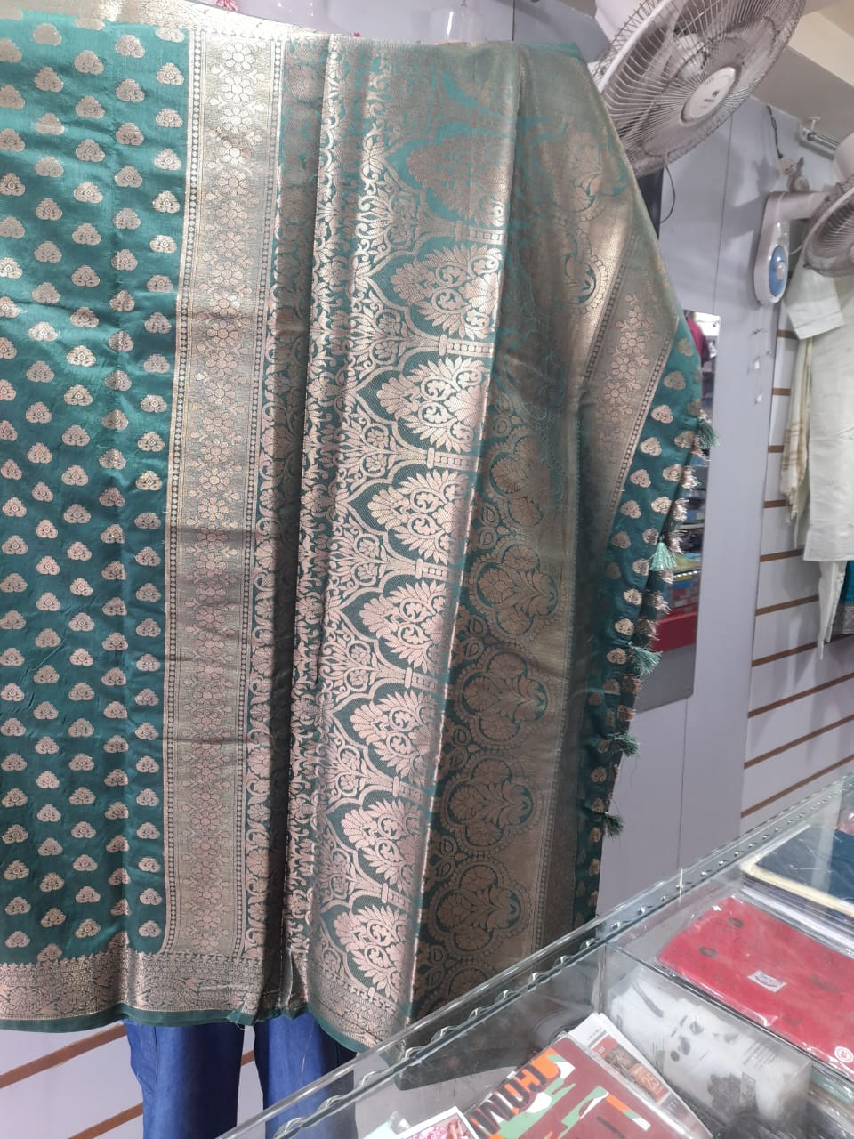 Royal Emerald Zari-Brocade Art-Silk Saree