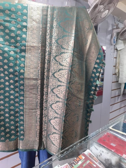 Royal Emerald Zari-Brocade Art-Silk Saree