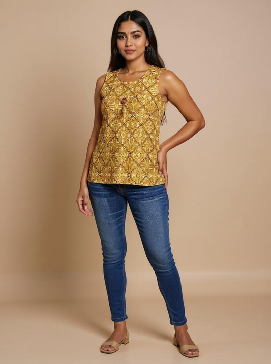 Desert Gold Sleeveless Kurti